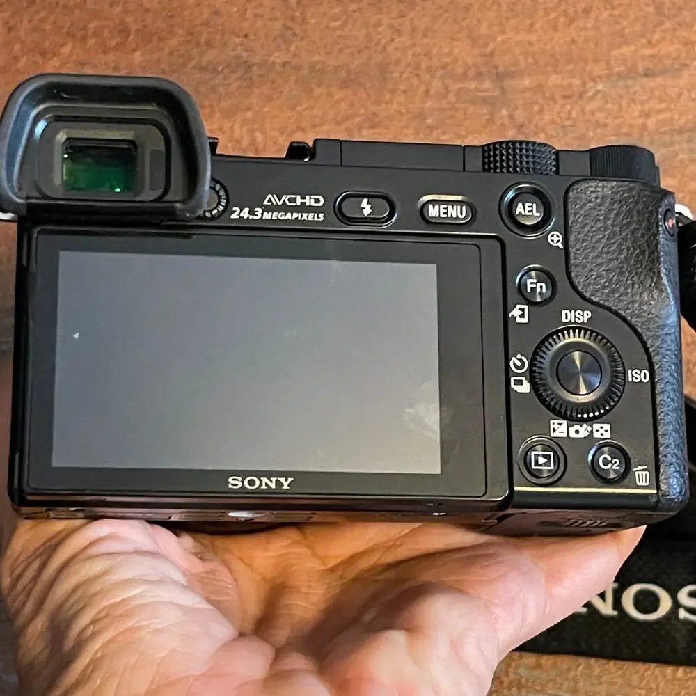 SONY A-6000 Camera PARTS ONLY 24.3mp w/ Acc. Sony Microphone + 2 Lens & More